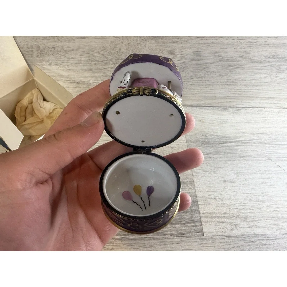 Sinclair Limoges France Hand Painted Merry‎ Go Round Trinket Box 6/1000